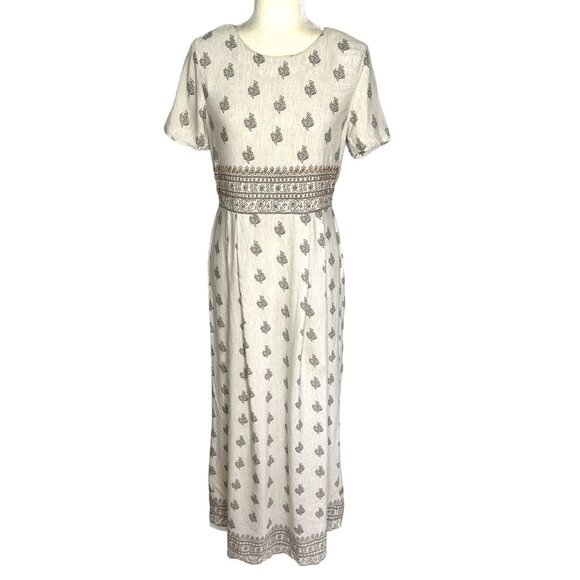 Sarah Elizabeth Dresses & Skirts - Vintage Sarah Elizabeth Maxi Dress Womens Size 10 Modest Beaded Boho Easter